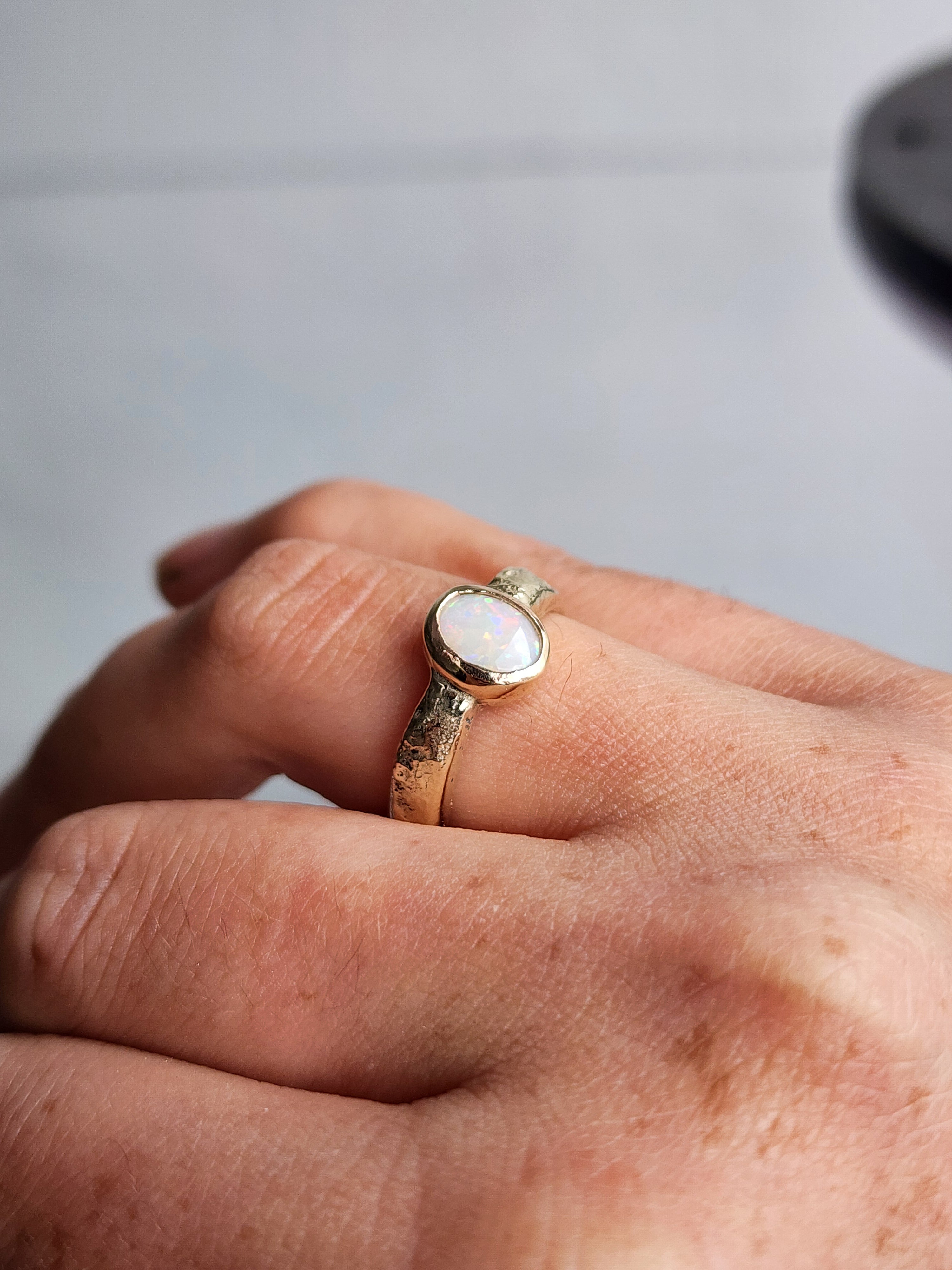 Lightning Ridge Opal ring