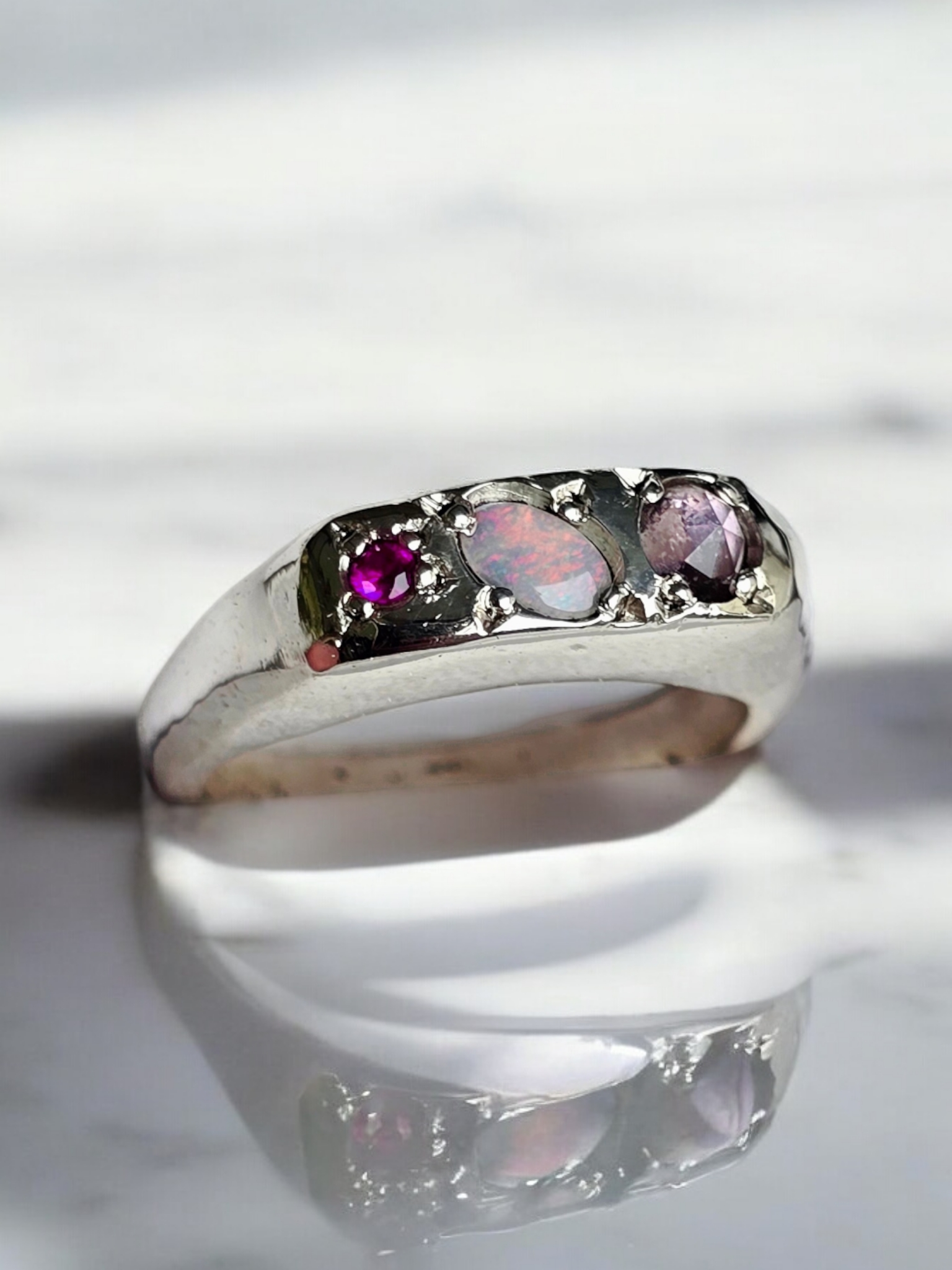 Heightened ring - Opal, Spinel and Ruby