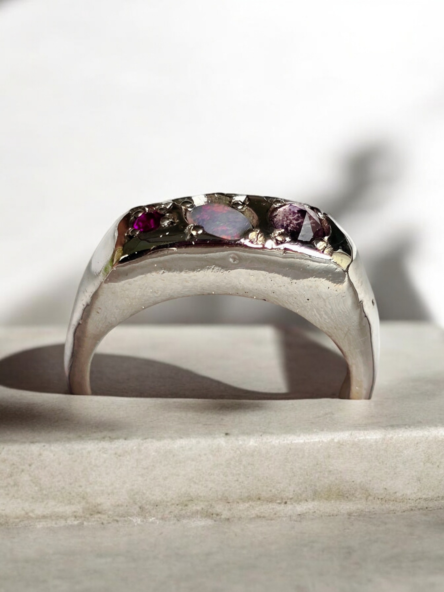 Heightened ring - Opal, Spinel and Ruby